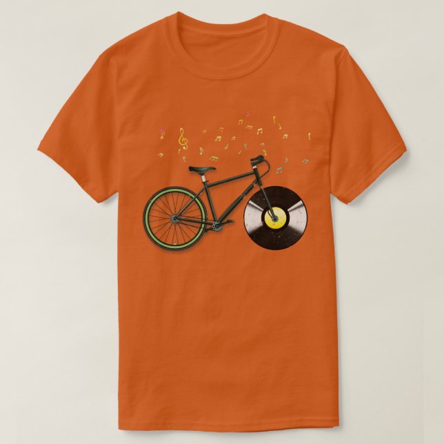 CD Music Bicycle Retro Cycling Biker T-Shirt (Design Front)