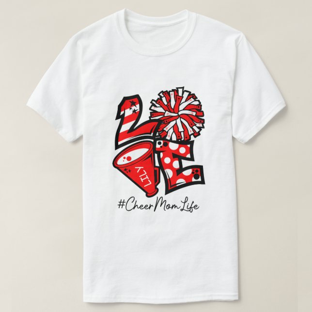 CD Personalized Cheer Mom Shirt, Cheer  T-Shirt (Design Front)