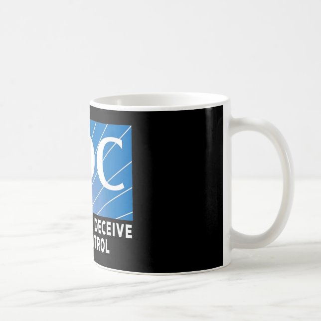 CDC Centers To Deceive Black Coffee Mug (Right)