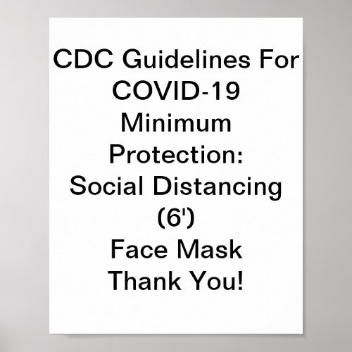 CDC Guidelines For COVID_19 Poster