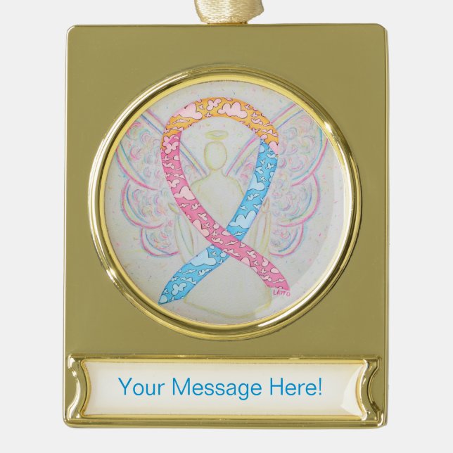 CDH Awareness Ribbon Angel Art Ornament (Front)