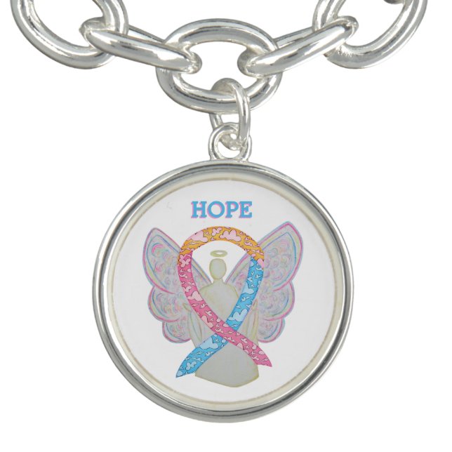 CDH Awareness Ribbon Angel Charm Bracelet (Design)