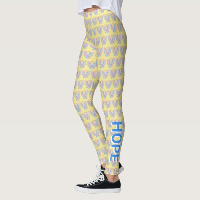 CDH Awareness Ribbon Hope Cure Cherub Leggings (Left)