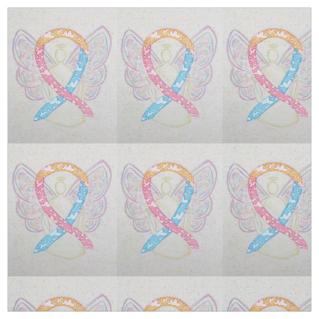 CDH Clouds Awareness Ribbon Angel Fabric Material (Swatch)