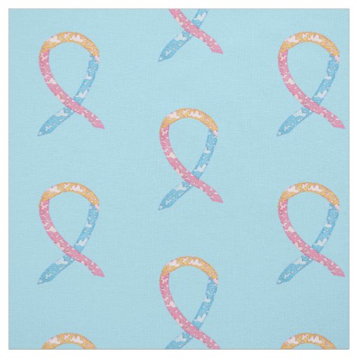 CDH Clouds Awareness Ribbon Fabric Custom Material