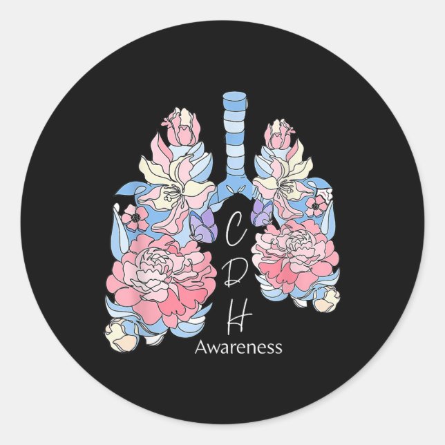 Cdh Congenital Diaphragmatic Hernia Awareness Quot Classic Round Sticker (Front)