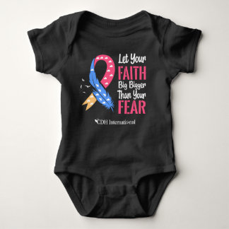 (CDHAR-5) CDH Awareness Ribbon Feather Baby Bodysuit
