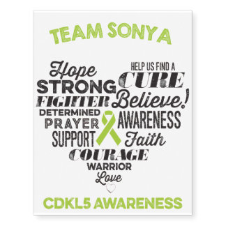 CDKL5 Awareness Temporary Tattoos, Sonya Story Tattoos