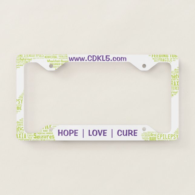 Cdkl5 License Plate Awareness Frame (Front)