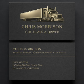 CDL Class A Driver Professional Business Card