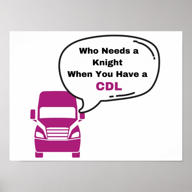 CDL Female Truck Driver Print (Front)