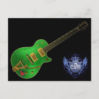 CDO GREEN GUITAR TILT POSTCARD 
