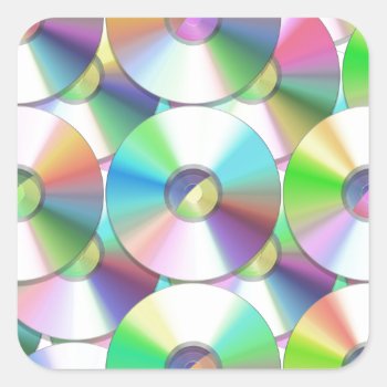 Cds Square Sticker by The_Everything_Store at Zazzle