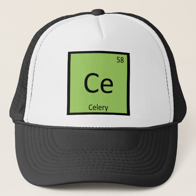 Ce - Celery Vegetable Chemistry Periodic Table Trucker Hat (Front)