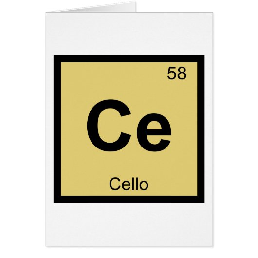 Ce - Cello Music Chemistry Periodic Table Symbol (Front)