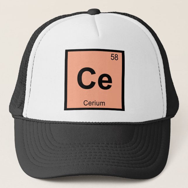Ce - Cerium Chemistry Periodic Table Symbol Trucker Hat (Front)