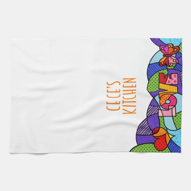 Ce Ce's Pop Art custom design Kitchen Towel (Horizontal)