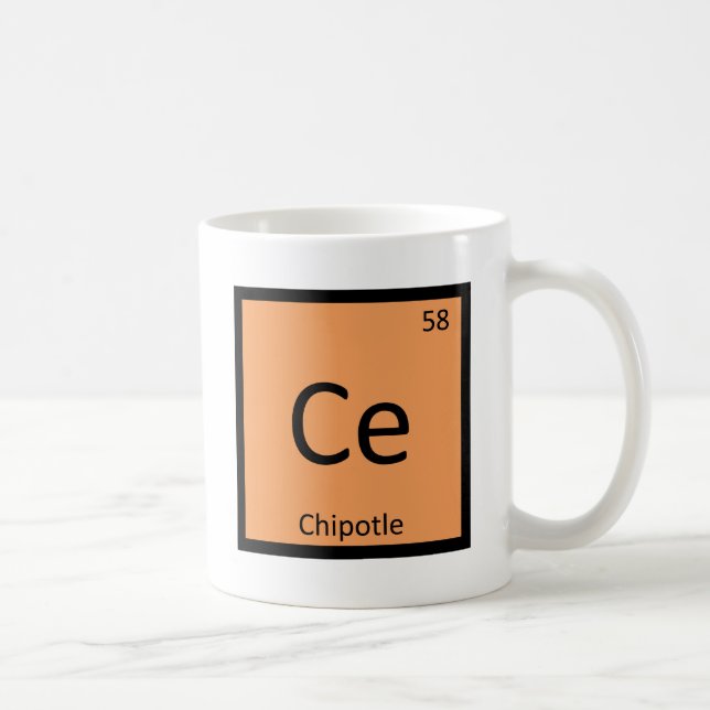 Ce - Chipotle Pepper Chemistry Periodic Table Coffee Mug (Right)