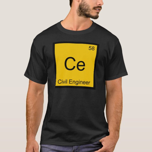 Ce - Civil Engineer Chemistry Element Symbol Tee (Front)