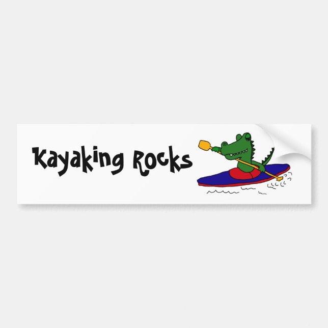 CE- Funny Gator Kayaking Bumper Sticker (Front)