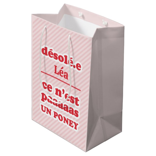 Ce n'est pas un poney medium gift bag (Back Angled)