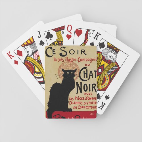Ce Soir Chat Noir Black Cat Vintage Art Nouveau Playing Cards