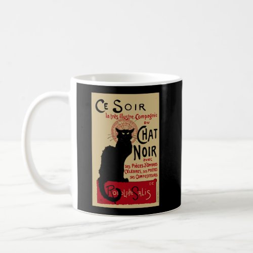 Ce Soir Chat Noir Vintage Art Nouveau Black Cat Coffee Mug