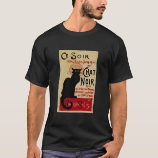 Ce Soir Chat Noir Vintage Art Nouveau Black Cat T-Shirt