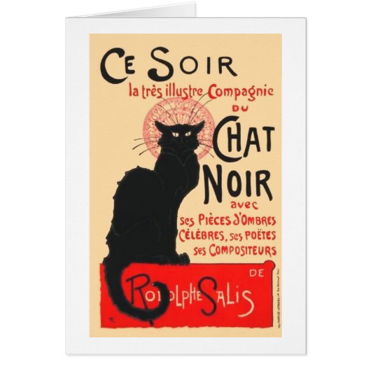 Ce Soir Le Chat Noir, Théophile Steinlen Cards (Front)