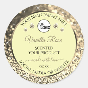 Ceam Sparkling Gold Glitter Product Labels Logo