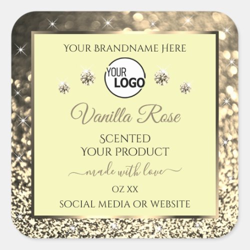 Ceam Sparkling Gold Glitter Product Labels Logo