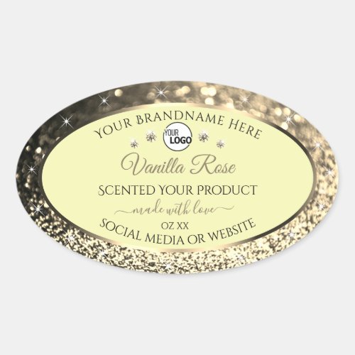 Ceam Sparkling Gold Glitter Product Labels Logo