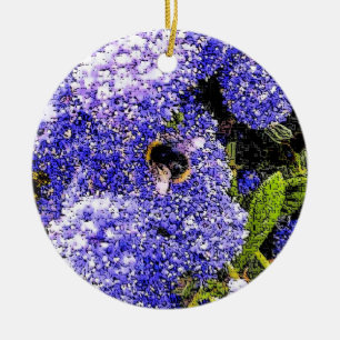 Ceanothus Flower Bee Ceramic Ornament