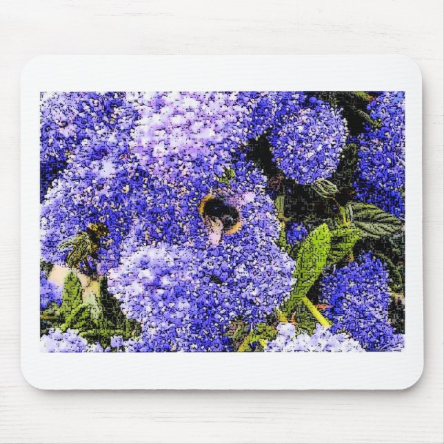 Ceanothus Flower Bee Mouse Pad (Front)