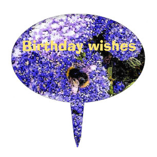 Ceanothus Flower Bee Photo Cake Topper