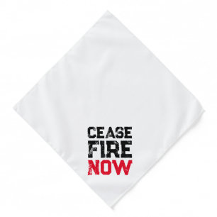 Cease Fire Now black red white distressed anti war Bandana