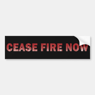Cease Fire Now Red and Black  Bumper Sticker