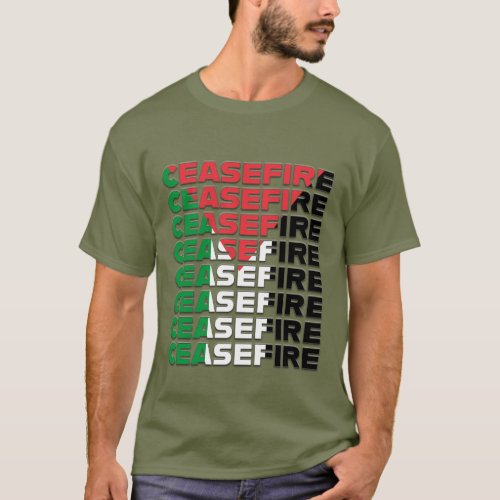 Cease Fire T_Shirt _ Palestine Map Tee