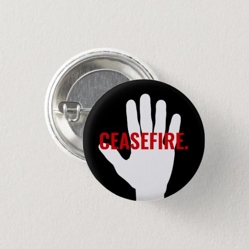 Ceasefire black red white hand bold custom text button