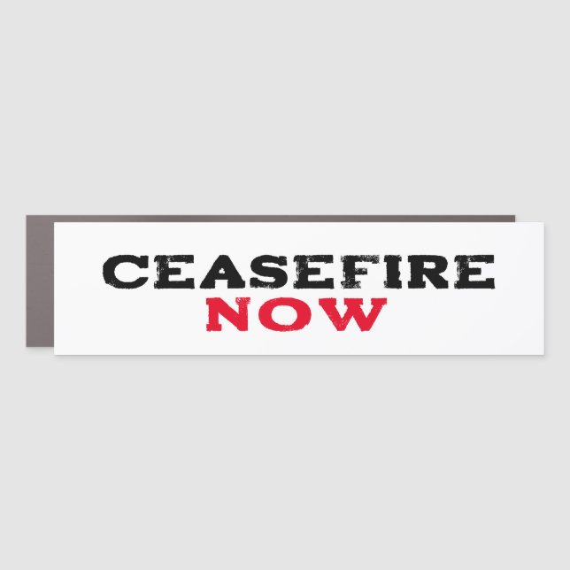 CEASEFIRE NOW FREE PALESTINE END GENOCIDE CAR MAGNET (Front)