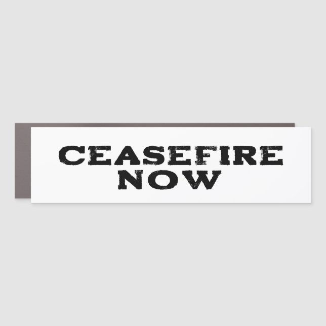 CEASEFIRE NOW FREE PALESTINE END GENOCIDE CAR MAGNET (Front)