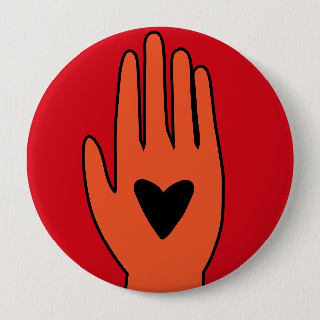 Ceasefire now hand Palestine graphic design  Button (Front)