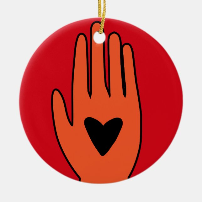 Ceasefire now hand Palestine graphic design  Ceramic Ornament (Front)