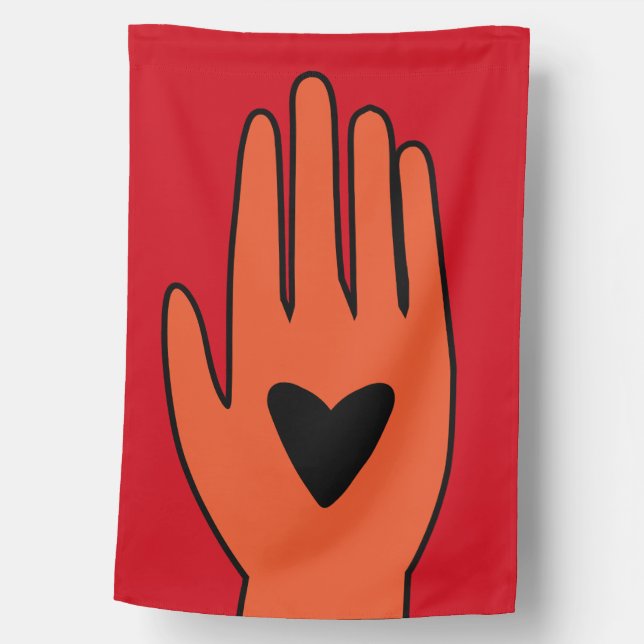 Ceasefire now hand Palestine graphic design  House Flag (Front)