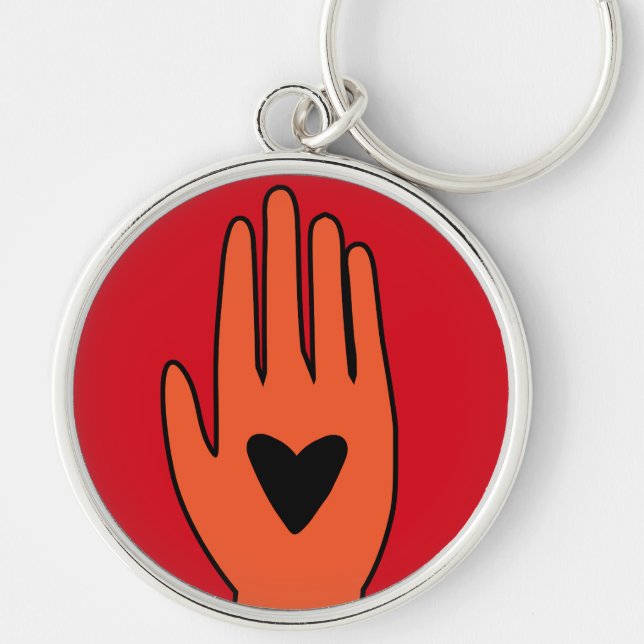 Ceasefire now hand Palestine graphic design  Keychain (Front)