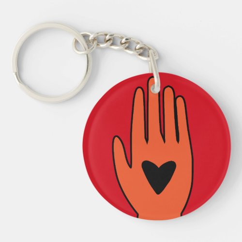 Ceasefire now hand Palestine graphic design  Keychain