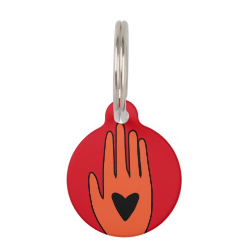 Ceasefire now hand Palestine graphic design  Pet ID Tag