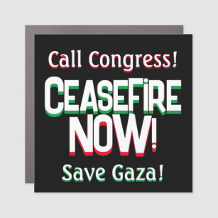 Ceasefire Now Simple Message Car Magnet