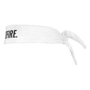 Ceasefire white black minimalist anti war tie headband