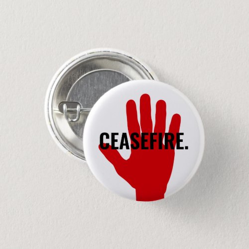 Ceasefire white black red hand bold custom text button